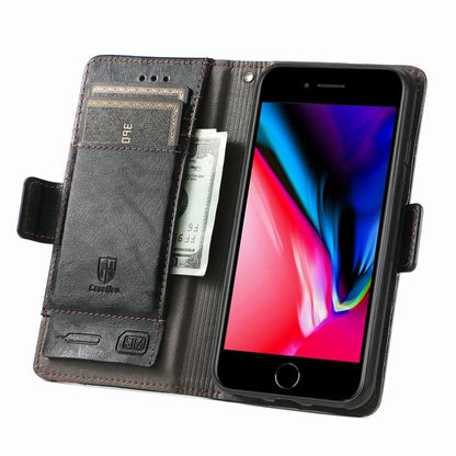 For iPhone 16e CaseNeo Splicing Dual Magnetic Buckle Leather Phone Case(Black) by bashfashion
