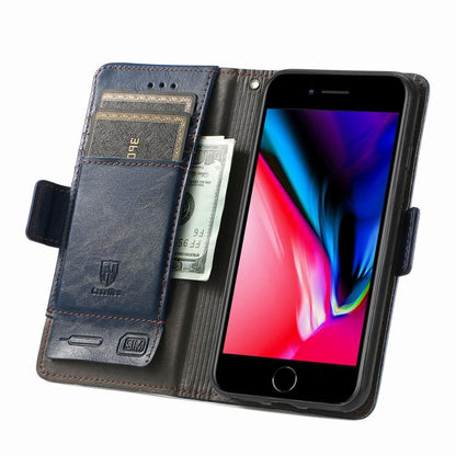 For iPhone 16e CaseNeo Splicing Dual Magnetic Buckle Leather Phone Case(Blue) by bashfashion