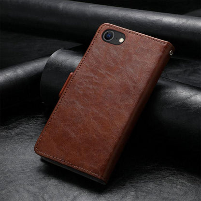 For iPhone 16e CaseNeo Splicing Dual Magnetic Buckle Leather Phone Case(Brown) by bashfashion