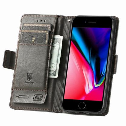 For iPhone 16e CaseNeo Splicing Dual Magnetic Buckle Leather Phone Case(Gray) by bashfashion
