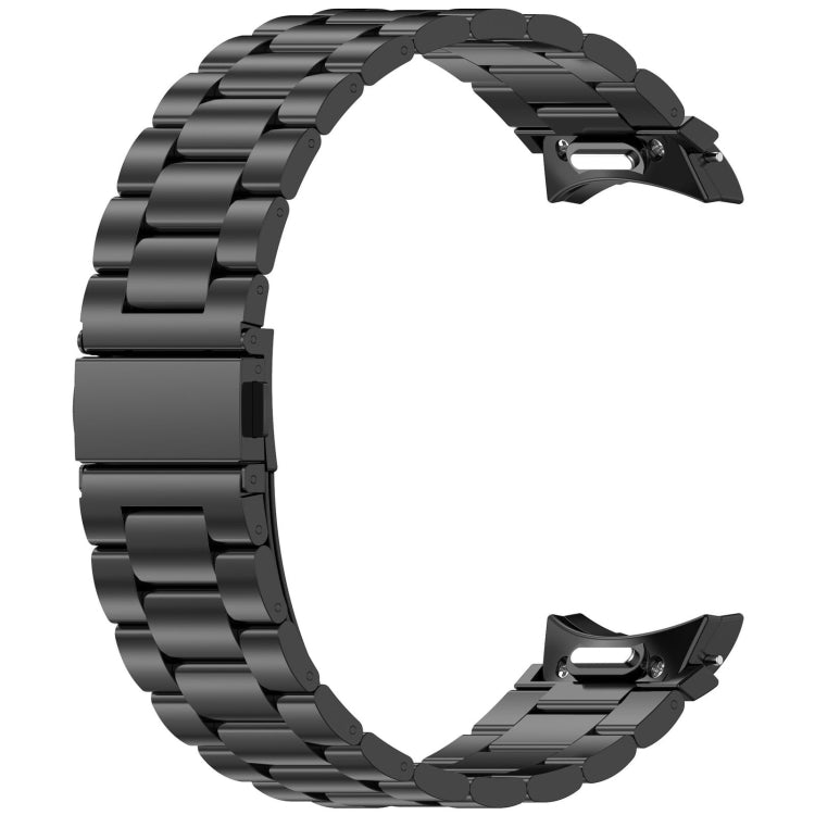 For Samsung Galaxy Watch 7 40 / 44mm Three Beads Button Quick Release Metal Watch Band(Black) by bashfashion