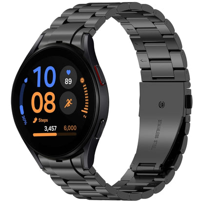 For Samsung Galaxy Watch FE 40mm Three Beads Button Quick Release Metal Watch Band(Black) by bashfashion