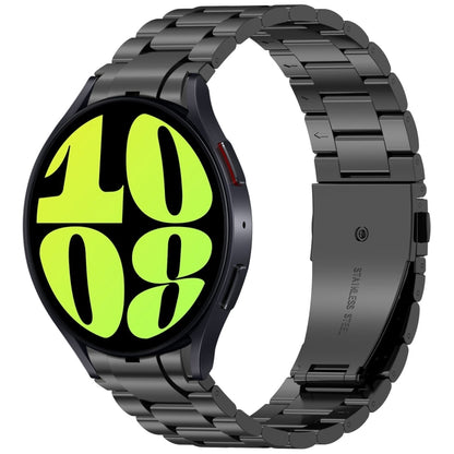 For Samsung Galaxy Watch 6 40 / 44mm Three Beads Button Quick Release Metal Watch Band(Black) by bashfashion