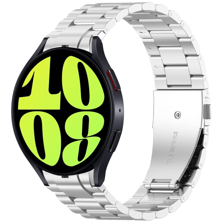 For Samsung Galaxy Watch 6 40 / 44mm Three Beads Button Quick Release Metal Watch Band(Silver) by bashfashion