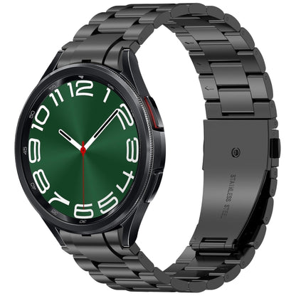 For Samsung Galaxy Watch 6 Classic 43 / 47mm Three Beads Button Quick Release Metal Watch Band(Black) by bashfashion