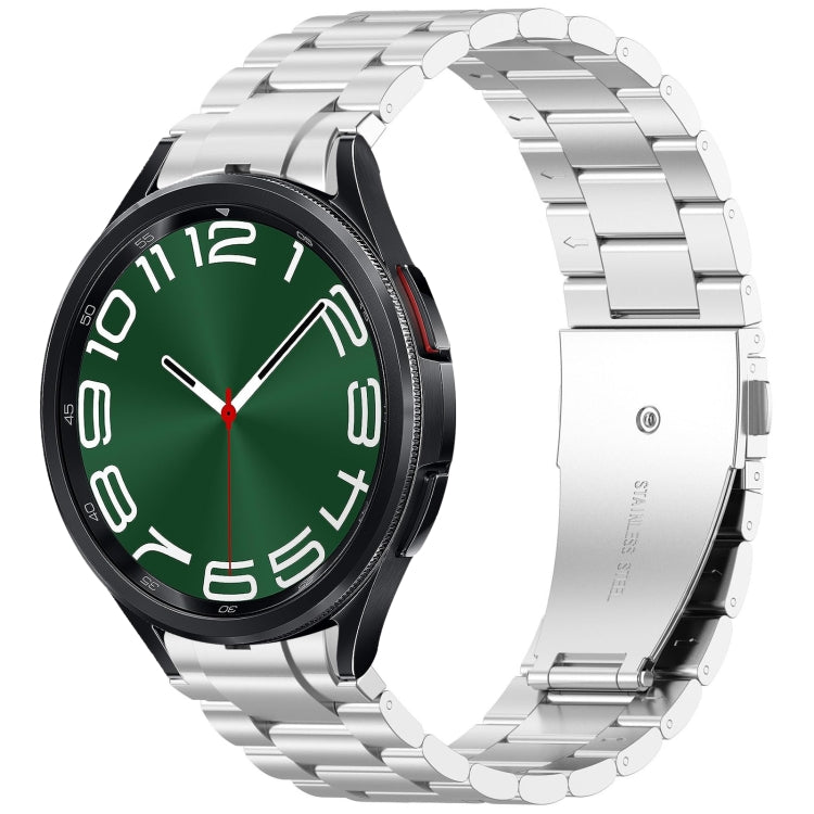 For Samsung Galaxy Watch 6 Classic 43 / 47mm Three Beads Button Quick Release Metal Watch Band(Silver) by bashfashion