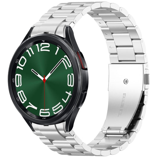 For Samsung Galaxy Watch 6 Classic 43 / 47mm Three Beads Button Quick Release Metal Watch Band(Silver) by bashfashion