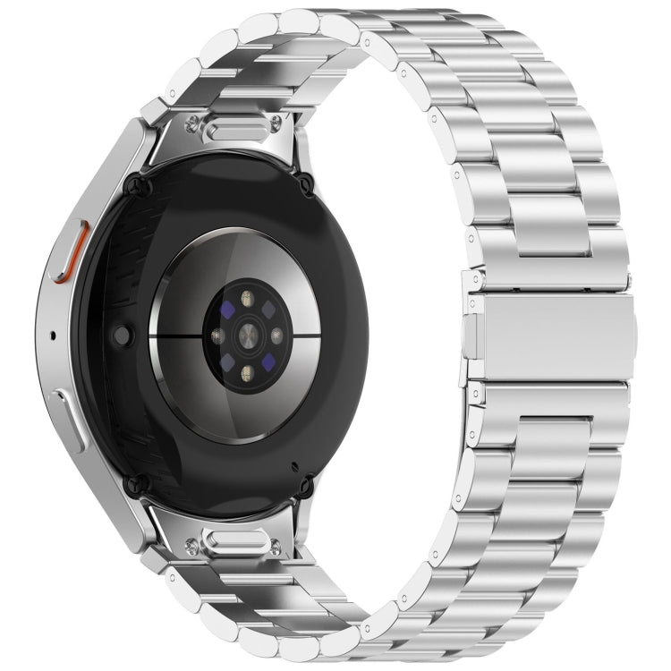 For Samsung Galaxy Watch 6 Classic 43 / 47mm Three Beads Button Quick Release Metal Watch Band(Silver) by bashfashion