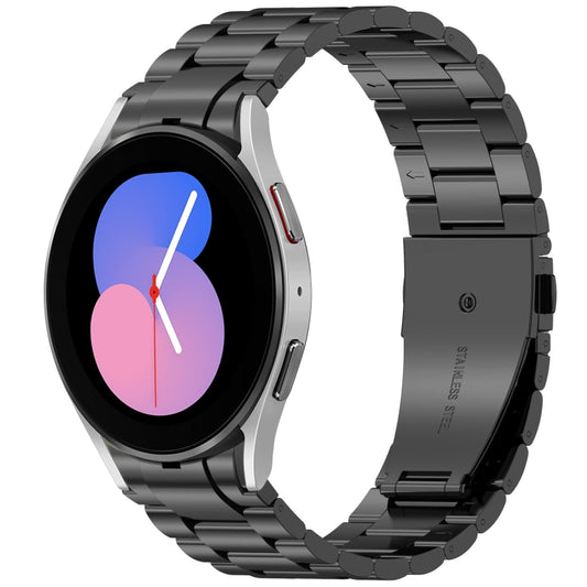 For Samsung Galaxy Watch 5 40 / 44mm Three Beads Button Quick Release Metal Watch Band(Black) by bashfashion