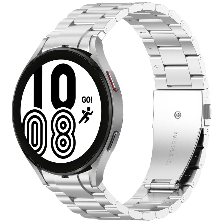 For Samsung Galaxy Watch 4 40 / 44mm Three Beads Button Quick Release Metal Watch Band(Silver) by bashfashion