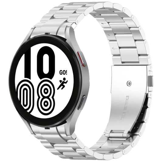 For Samsung Galaxy Watch 4 40 / 44mm Three Beads Button Quick Release Metal Watch Band(Silver) by bashfashion