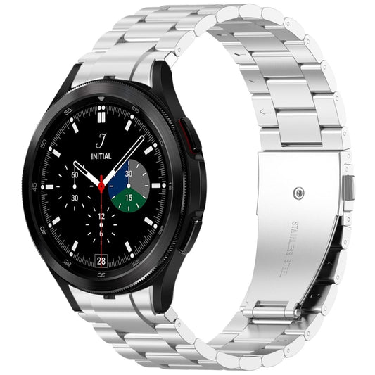 For Samsung Galaxy Watch4 Classic 42 / 46mm Three Beads Button Quick Release Metal Watch Band(Silver) by bashfashion