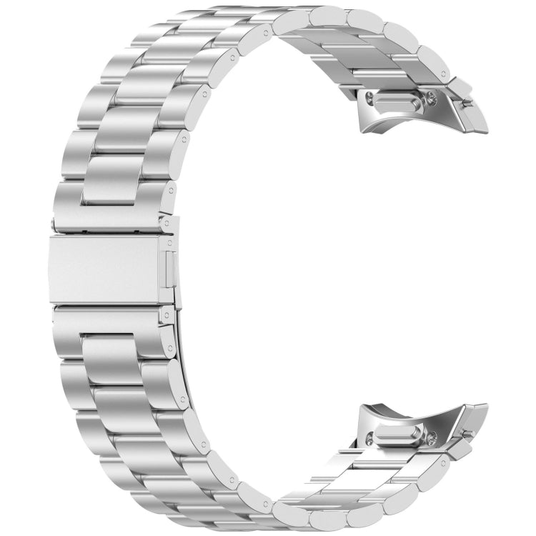 For Samsung Galaxy Watch4 Classic 42 / 46mm Three Beads Button Quick Release Metal Watch Band(Silver) by bashfashion