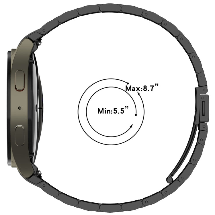 For Samsung Galaxy Watch FE 40mm Three Beads Button Quick Release Metal Watch Band(Black) by bashfashion