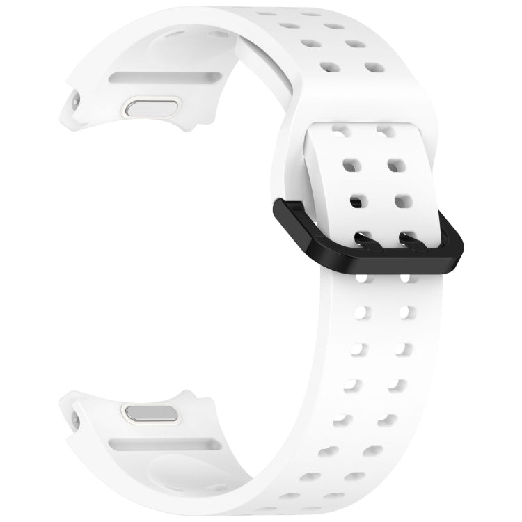 For Samsung Galaxy Watch FE 40mm Diplopore Button Quick Release Silicone Watch Band(White) by bashfashion