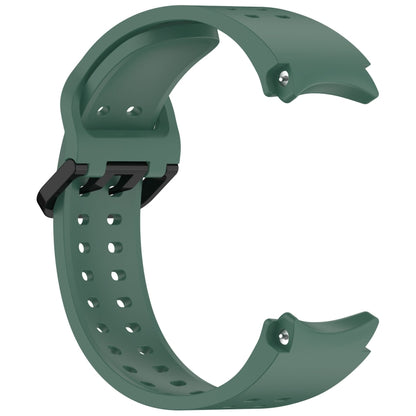 For Samsung Galaxy Watch FE 40mm Diplopore Button Quick Release Silicone Watch Band(Dark Green) by bashfashion