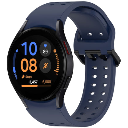 For Samsung Galaxy Watch FE 40mm Diplopore Button Quick Release Silicone Watch Band(Midnight Blue) by bashfashion