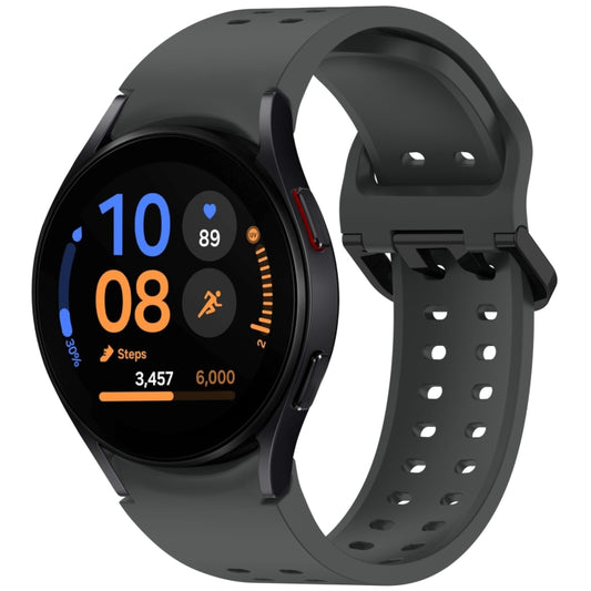 For Samsung Galaxy Watch FE 40mm Diplopore Button Quick Release Silicone Watch Band(Cloudy Gray) by bashfashion