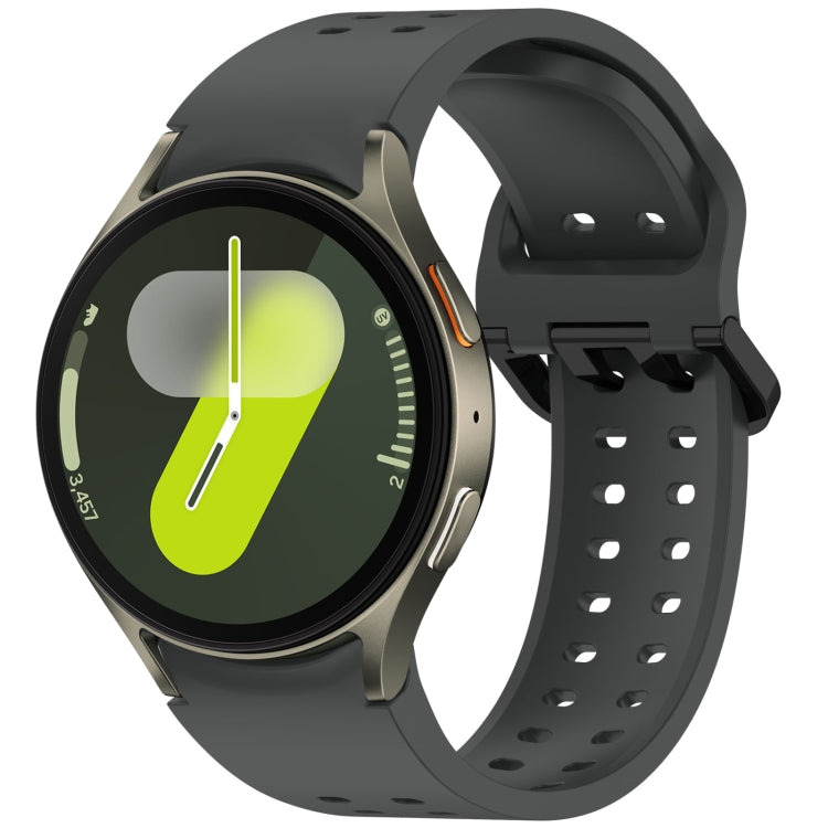 For Samsung Galaxy Watch 7 40 / 44mm Diplopore Button Quick Release Silicone Watch Band(Cloudy Gray) by bashfashion