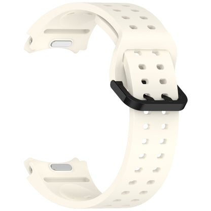 For Samsung Galaxy Watch 6 Classic 43 / 47mm Diplopore Button Quick Release Silicone Watch Band(Star White) by bashfashion