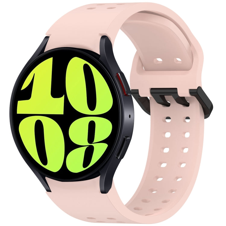 For Samsung Galaxy Watch 6 40 / 44mm Diplopore Button Quick Release Silicone Watch Band(Pink) by bashfashion