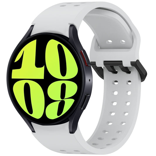 For Samsung Galaxy Watch 6 40 / 44mm Diplopore Button Quick Release Silicone Watch Band(Gray) by bashfashion