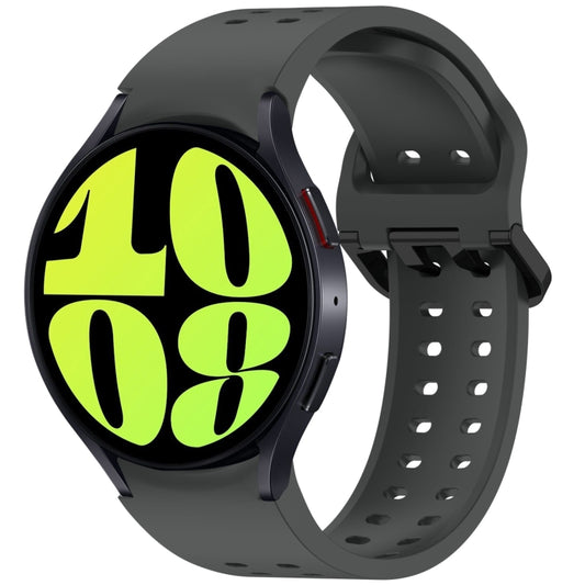 For Samsung Galaxy Watch 6 40 / 44mm Diplopore Button Quick Release Silicone Watch Band(Cloudy Gray) by bashfashion