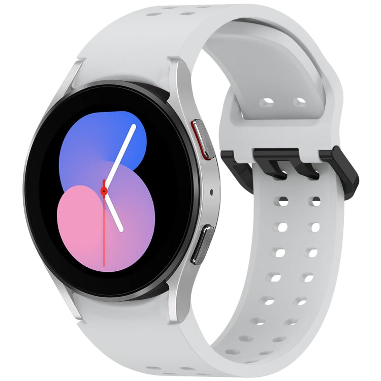 For Samsung Galaxy Watch 5 40 / 44mm Diplopore Button Quick Release Silicone Watch Band(Gray) by bashfashion