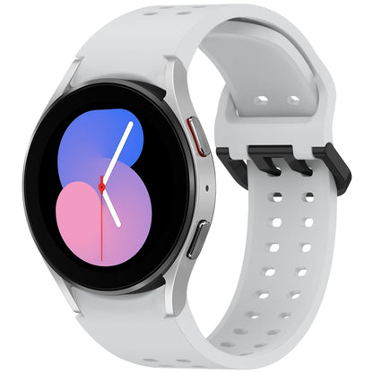 For Samsung Galaxy Watch 5 40 / 44mm Diplopore Button Quick Release Silicone Watch Band(Gray) by bashfashion