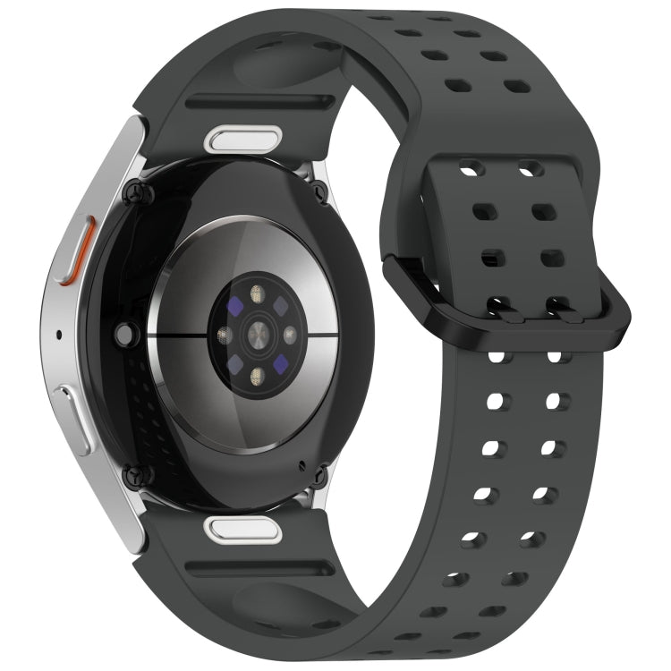 For Samsung Galaxy Watch 5 Pro Diplopore Button Quick Release Silicone Watch Band(Cloudy Gray) by bashfashion