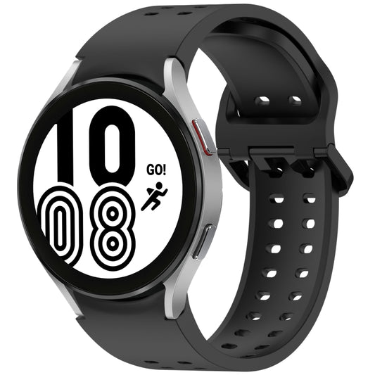For Samsung Galaxy Watch 4 40 / 44mm Diplopore Button Quick Release Silicone Watch Band(Black) by bashfashion