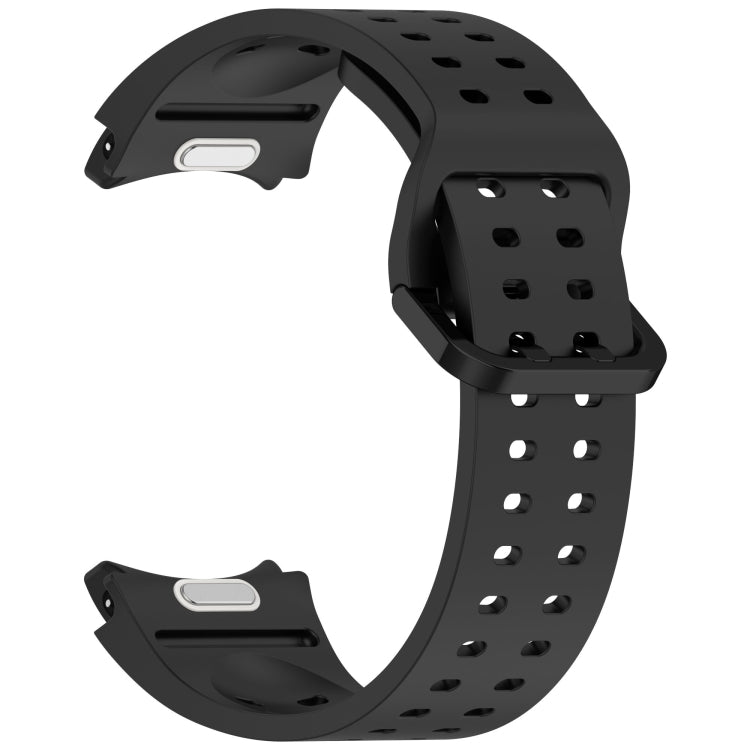 For Samsung Galaxy Watch 4 40 / 44mm Diplopore Button Quick Release Silicone Watch Band(Black) by bashfashion