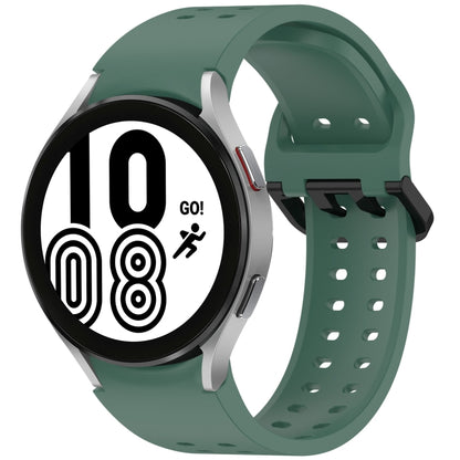 For Samsung Galaxy Watch 4 40 / 44mm Diplopore Button Quick Release Silicone Watch Band(Dark Green) by bashfashion