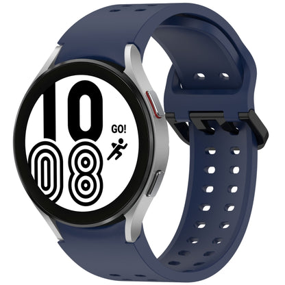 For Samsung Galaxy Watch 4 40 / 44mm Diplopore Button Quick Release Silicone Watch Band(Midnight Blue) by bashfashion