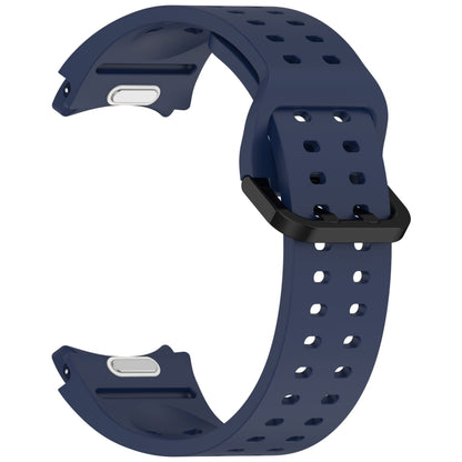 For Samsung Galaxy Watch 4 40 / 44mm Diplopore Button Quick Release Silicone Watch Band(Midnight Blue) by bashfashion