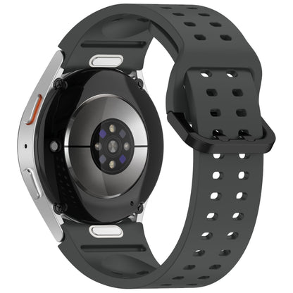 For Samsung Galaxy Watch 4 40 / 44mm Diplopore Button Quick Release Silicone Watch Band(Cloudy Gray) by bashfashion
