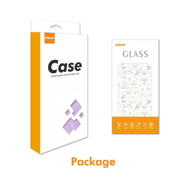 For iPhone 16 Plus ENKAY Embossed Rhombus Starry Leather Phone Case with Screen Film(Green) by ENKAY