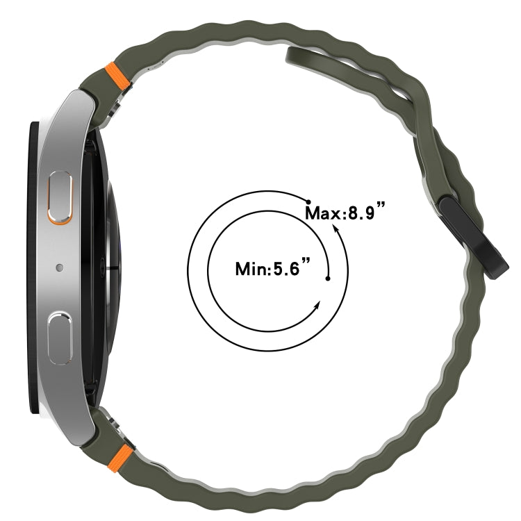 For Samsung Galaxy Watch FE 40mm Wavy Grain Stitched Black Buckle Silicone Watch Band(Orange) by bashfashion