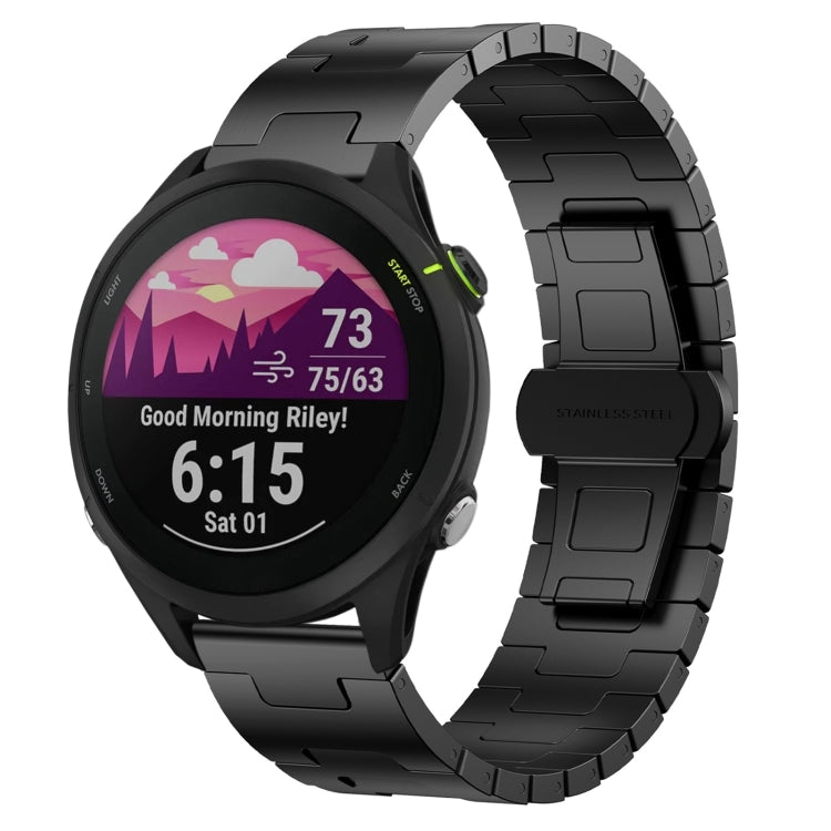 For Garmin Forerunner 255 Music Titanium Alloy 22mm Metal Watch Band(Black) by bashfashion