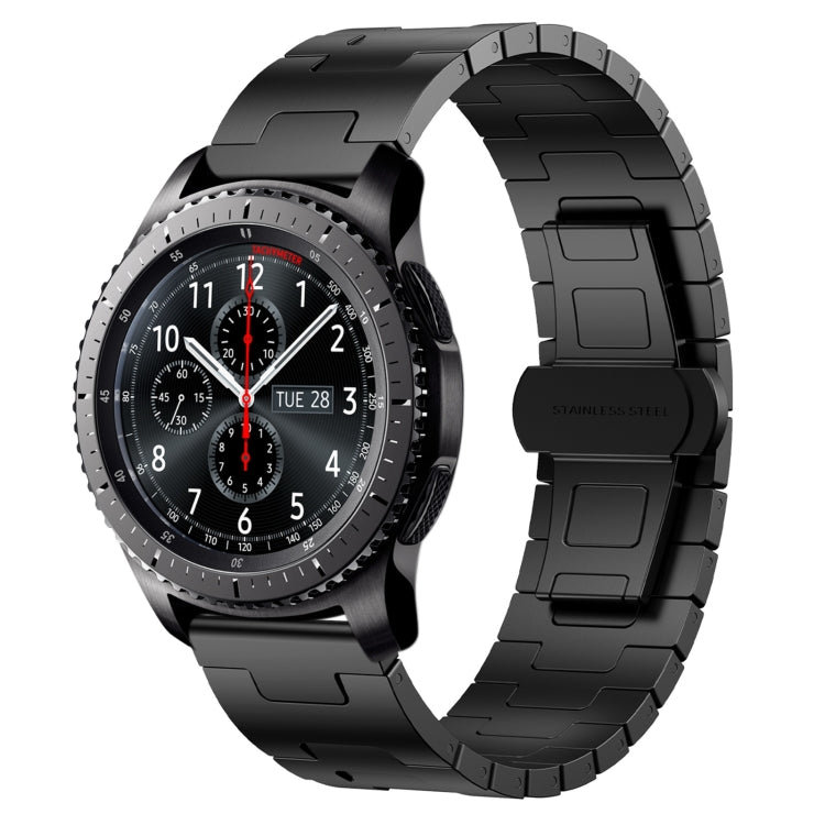 For Samsung Galaxy Gear S3 Frontier Titanium Alloy 22mm Metal Watch Band(Black) by bashfashion