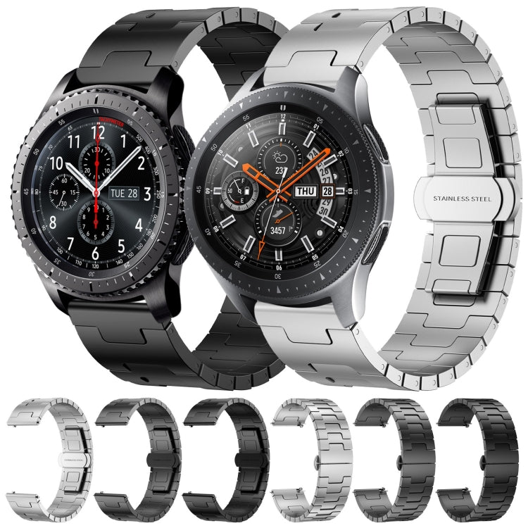 For Samsung Galaxy Gear S3 Frontier Titanium Alloy 22mm Metal Watch Band(Black) by bashfashion