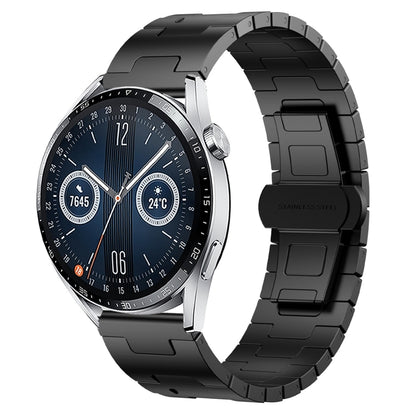 For Huawei Watch GT3 46mm Titanium Alloy 22mm Metal Watch Band(Black) by bashfashion