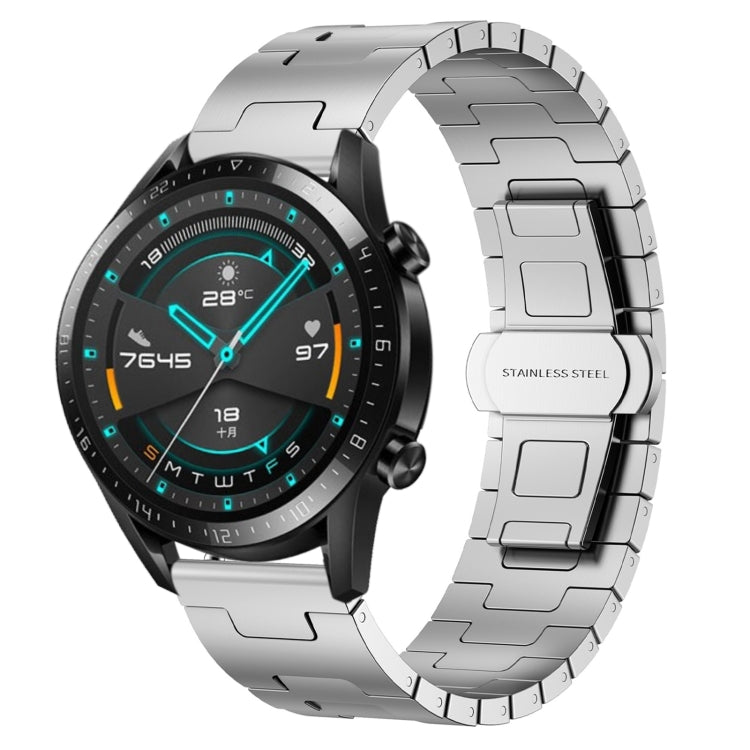 For Huawei Watch GT2 46mm Titanium Alloy 22mm Metal Watch Band(Silver) by bashfashion