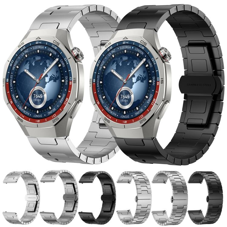 For Huawei watch GT5 46mm Titanium Alloy 22mm Metal Watch Band(Titanium Color) by bashfashion