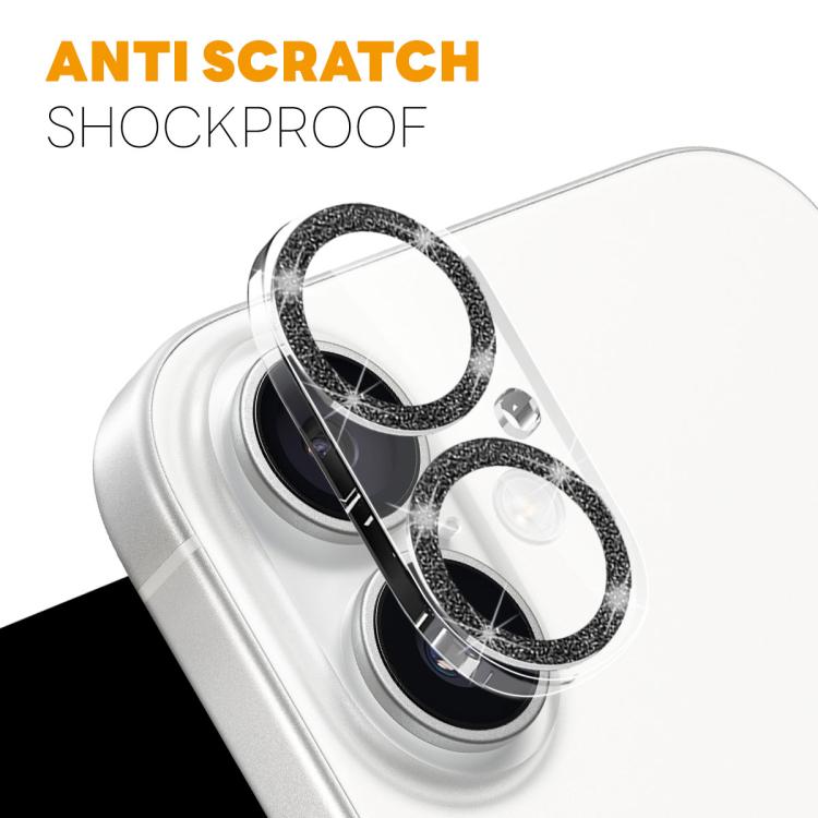 For iPhone 17 NORTHJO Camera Lens Protector Glitter Ring 3D Tempered Glass Film(Black) by NORTHJO