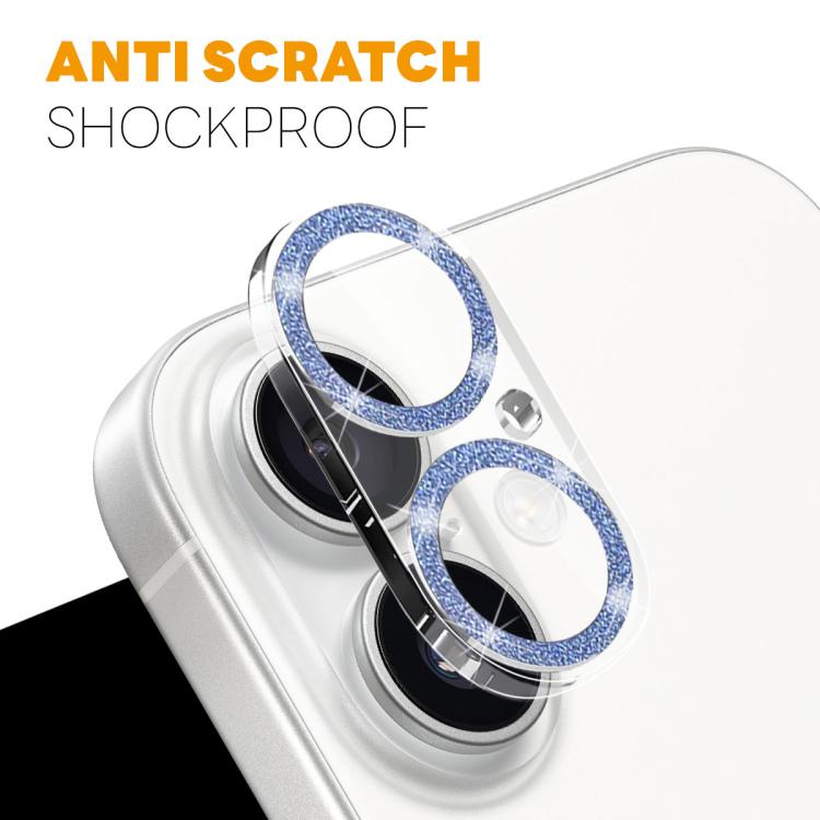 For iPhone 17 NORTHJO Camera Lens Protector Glitter Ring 3D Tempered Glass Film(Blue) by NORTHJO