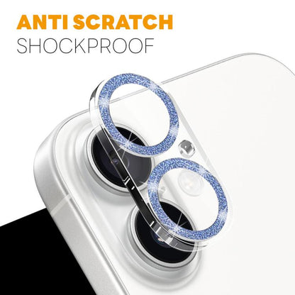 For iPhone 17 NORTHJO Camera Lens Protector Glitter Ring 3D Tempered Glass Film(Blue) by NORTHJO