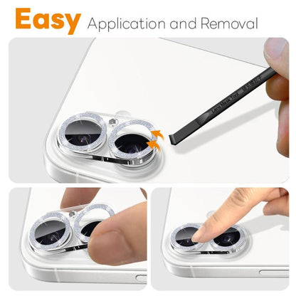 For iPhone 17 NORTHJO Camera Lens Protector Glitter Ring 3D Tempered Glass Film(Silver) by NORTHJO