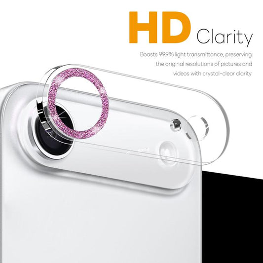 For iPhone Air NORTHJO Camera Lens Protector Glitter Ring 3D Tempered Glass Film(Pink) by NORTHJO
