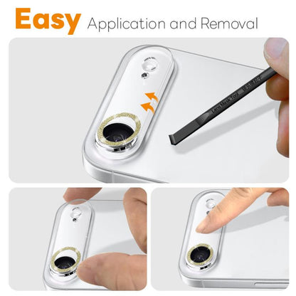 For iPhone Air NORTHJO Camera Lens Protector Glitter Ring 3D Tempered Glass Film(Gold) by NORTHJO